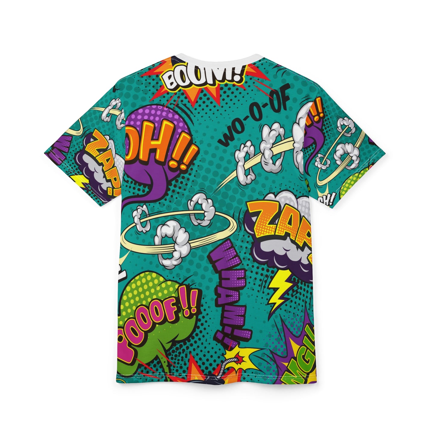 Comic Book Graphic Tee,  Tee, AOP T-shirt, Fun Graphic Shirt, Gift for Comic Lovers, Casual Wear, Cartoon Print Tee