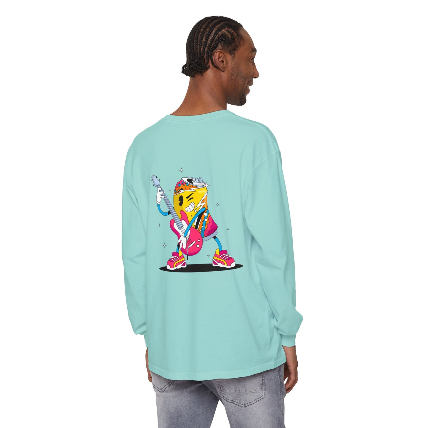 Rock Star  Long Sleeve Tee, Garment-Dyed Shirt for Music Lovers, Streetwear, Concert Casual, Unique Gift Idea