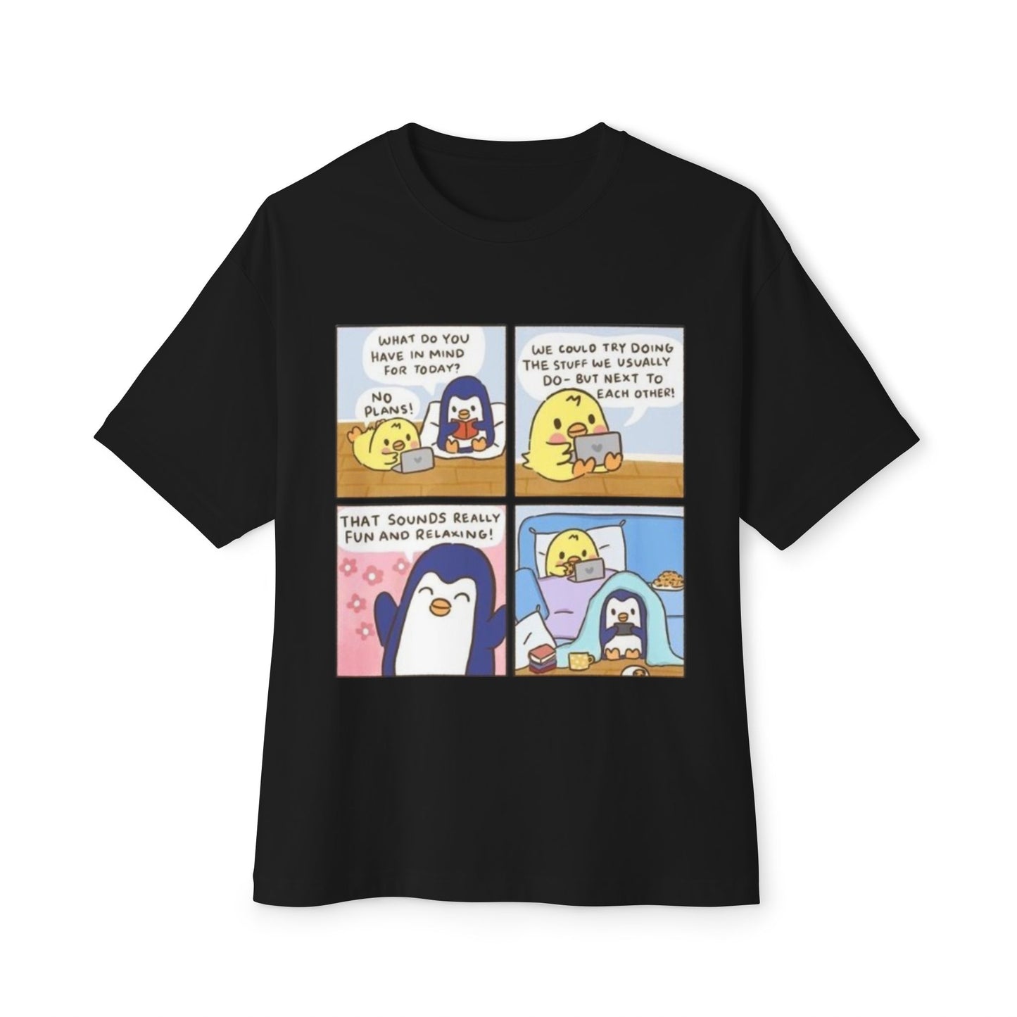 Cute Penguin Graphic Tee, Funny Animal Oversized T-Shirt, Cartoon Lovers Gift, Casual Summer Wear, Cozy Lounge Top