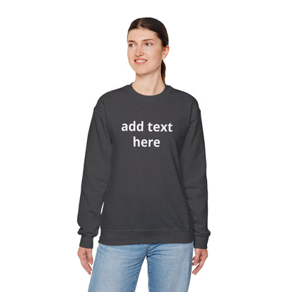Custom Text Crewneck Sweatshirt — Minimal Personalized Pullover