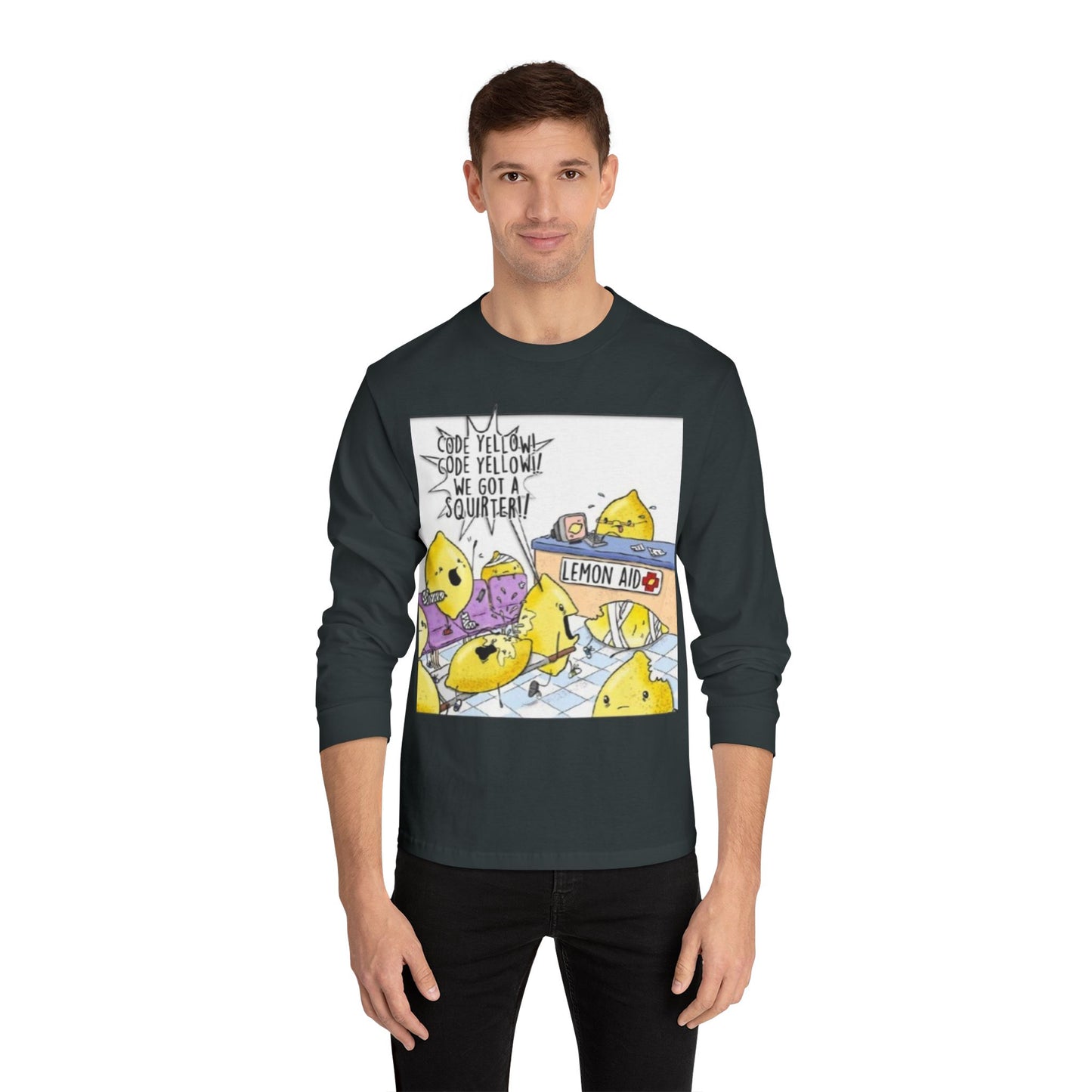 Fun Lemonade T-Shirt, Cartoon Tee,Long Sleeve, Summer Vibes, Gift for Citrus Lovers, Funny Lemon Shirt