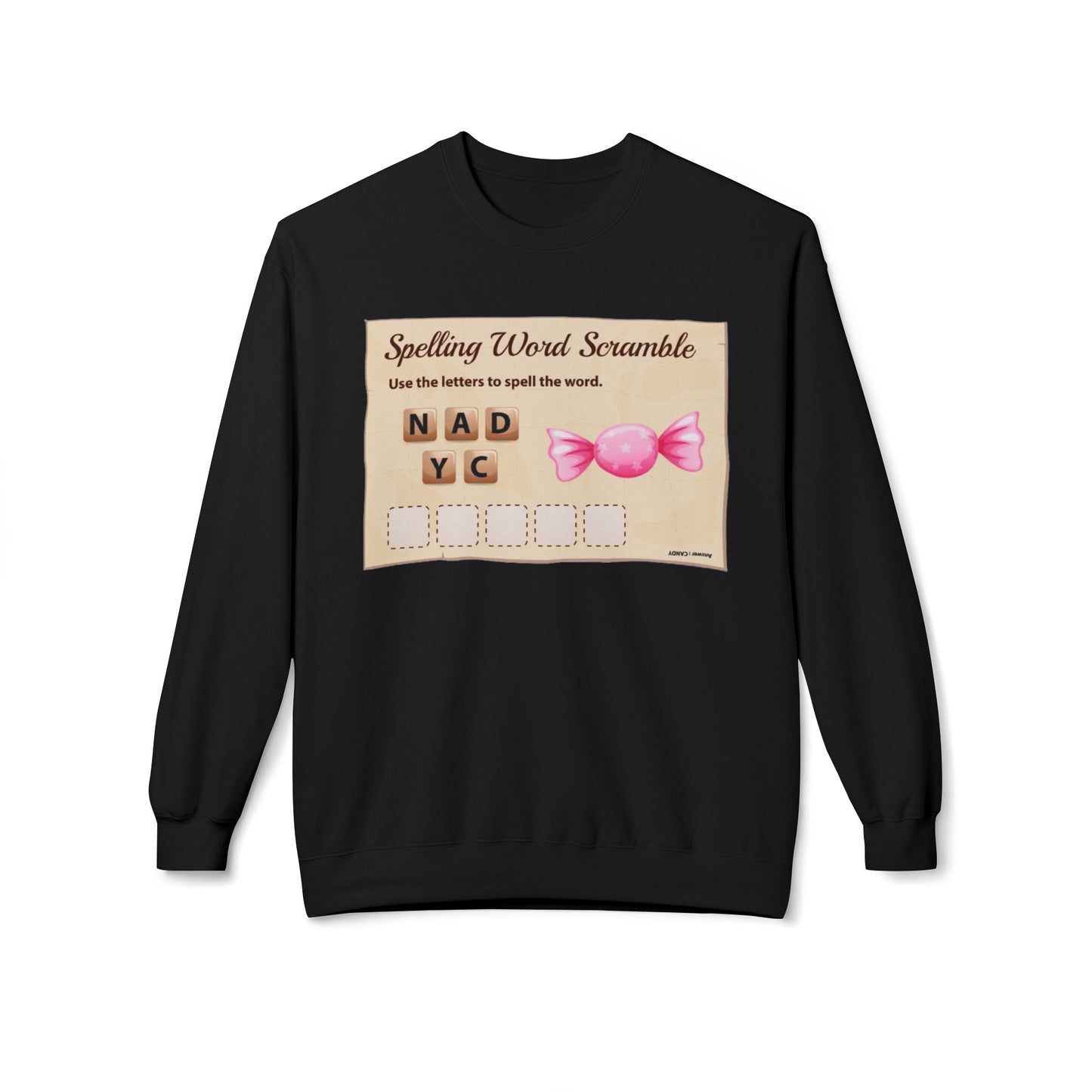 Creative Spelling Word Scramble Crewneck Sweatshirt, Fun Apparel, Unique Gift, Cozy Wear, Interactive Teaching Tool