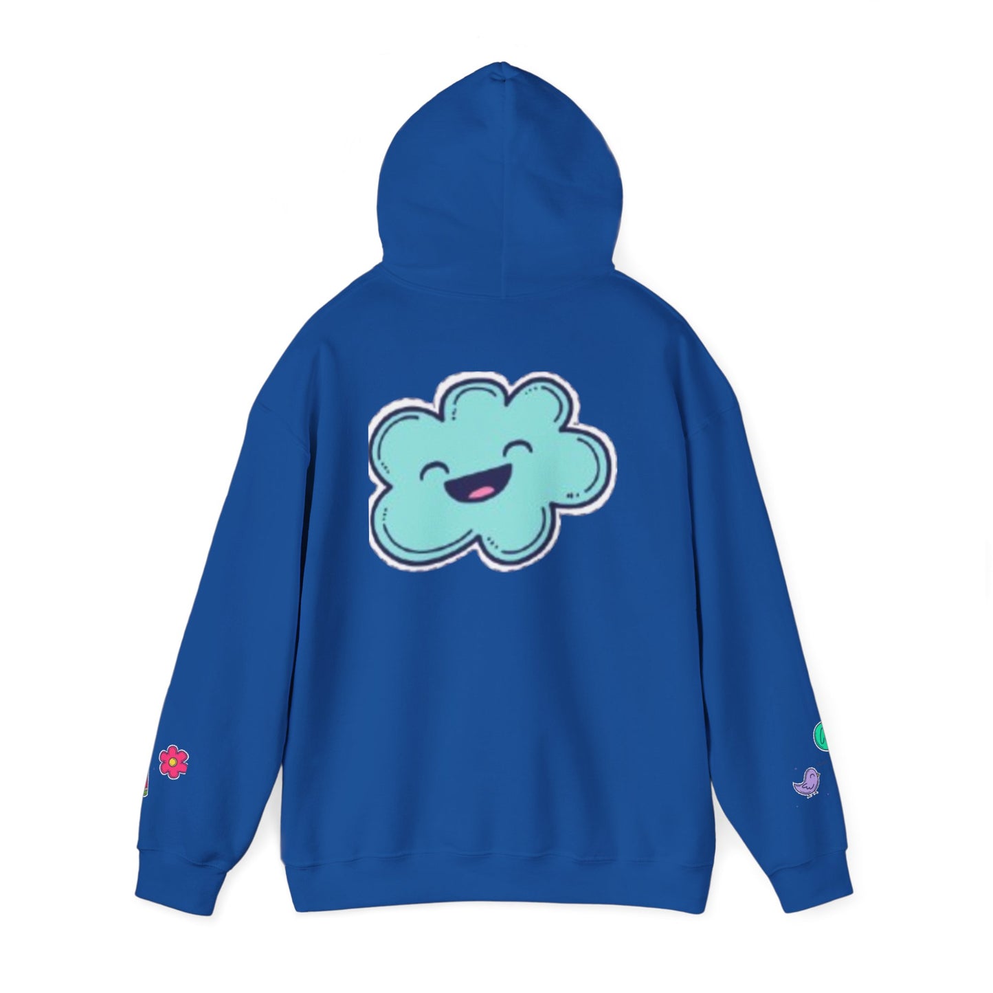 Cute Illustrated Hoodie with Flowers,  Sweatshirt for Spring, Funny Cloud Design, Gift for Teens, Cozy Casual Wear
