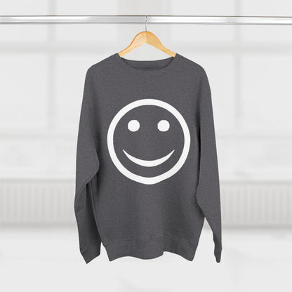 Happy Face Crewneck Sweatshirt, Cozy Gift for Friends, Casual Style, Everyday Wear, Fun Mood Boost