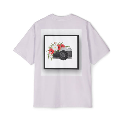 Floral Camera Oversized Tee, Photography Lover Shirt, Casual Graphic T-Shirt, Gift for Creatives, Trendy Streetwear