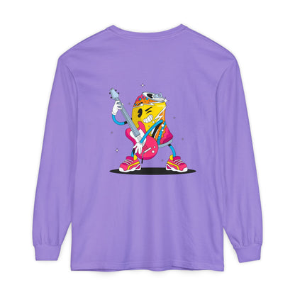 Rock Star  Long Sleeve Tee, Garment-Dyed Shirt for Music Lovers, Streetwear, Concert Casual, Unique Gift Idea