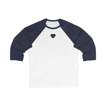 Heart Design 3/4 Sleeve Baseball Tee, Casual Wear, Gift for Him/Her, Sports Apparel,