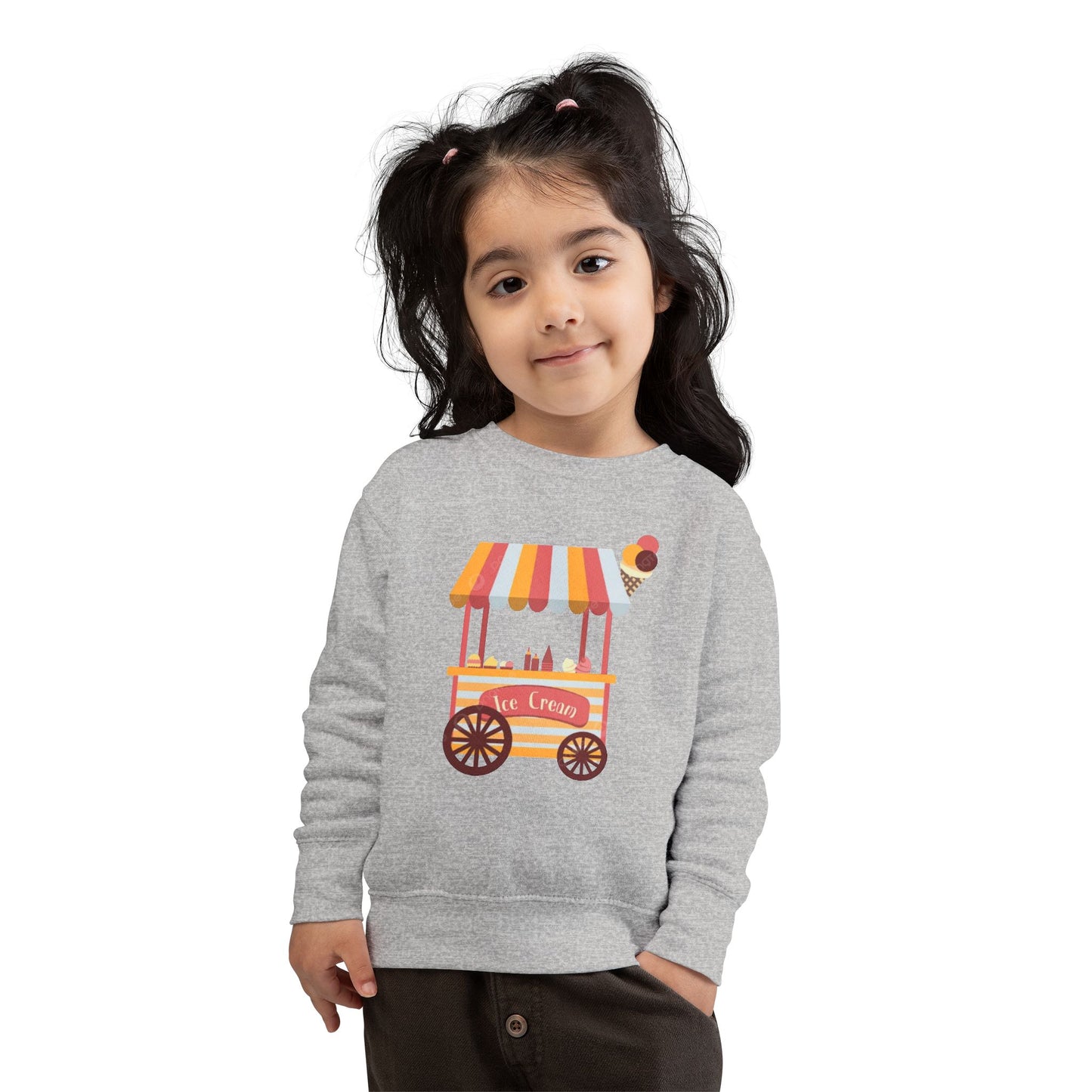 Ice Cream Stand Toddler Sweatshirt, Cute Kids Pullover, Summer Outfit, Gift for Birthday, Ice Cream Party Apparel