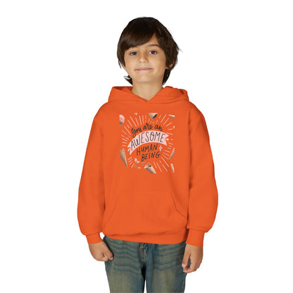Youth Inspirational Hoodie - You Are An Awesome Human Being, Perfect Gift for Teens, Motivational Sweatshirt, Birthday Present