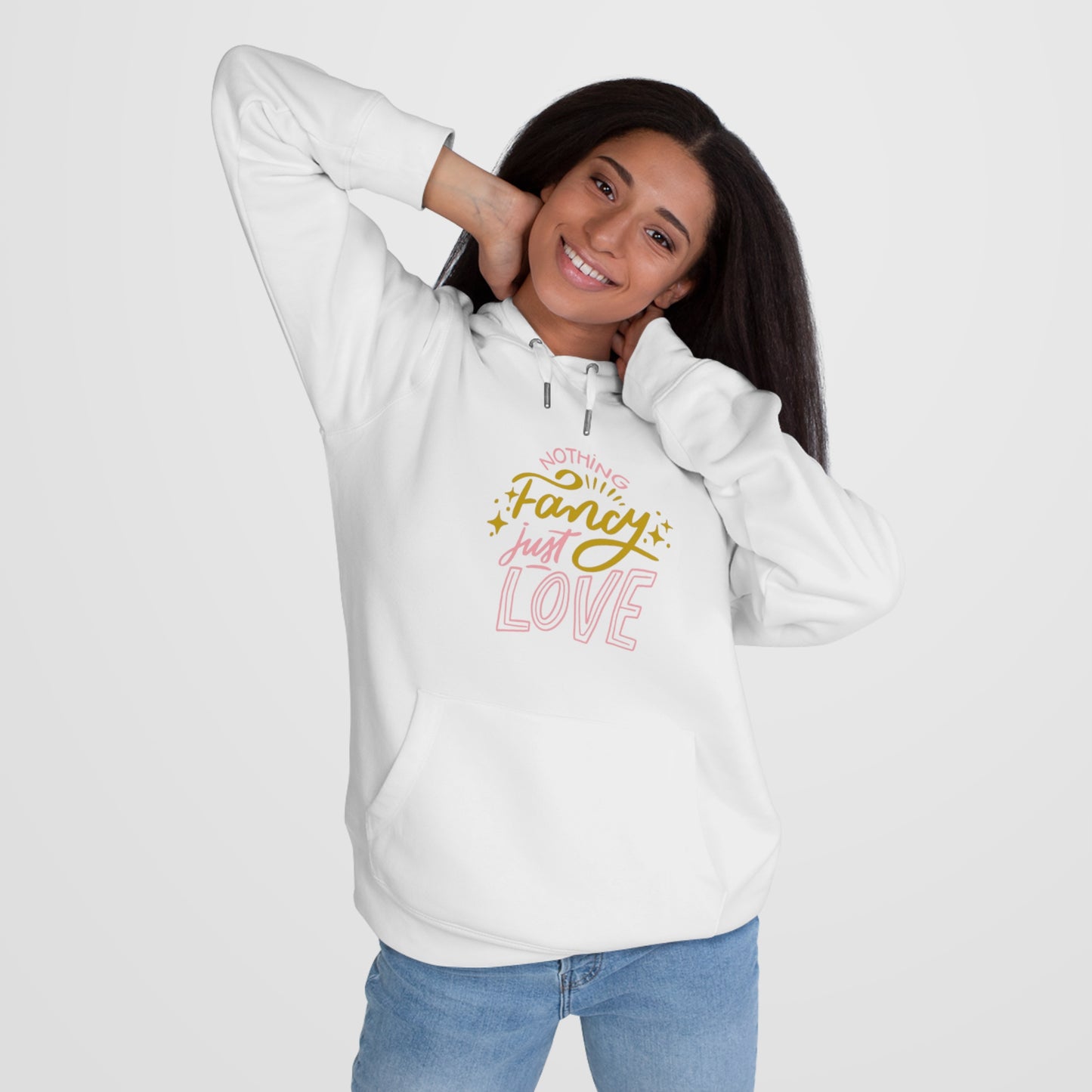 Nothing Fancy Just Love King Hooded Sweatshirt, Cozy Gift for Him, Valentine's Day Gift, Casual Wear, Everyday Comfort Sweatshirt