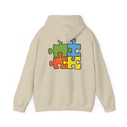 Colorful Puzzle Piece Hoodie for Creative Minds, Perfect for Gifts, Cozy Sweatshirt for Everyday Wear,