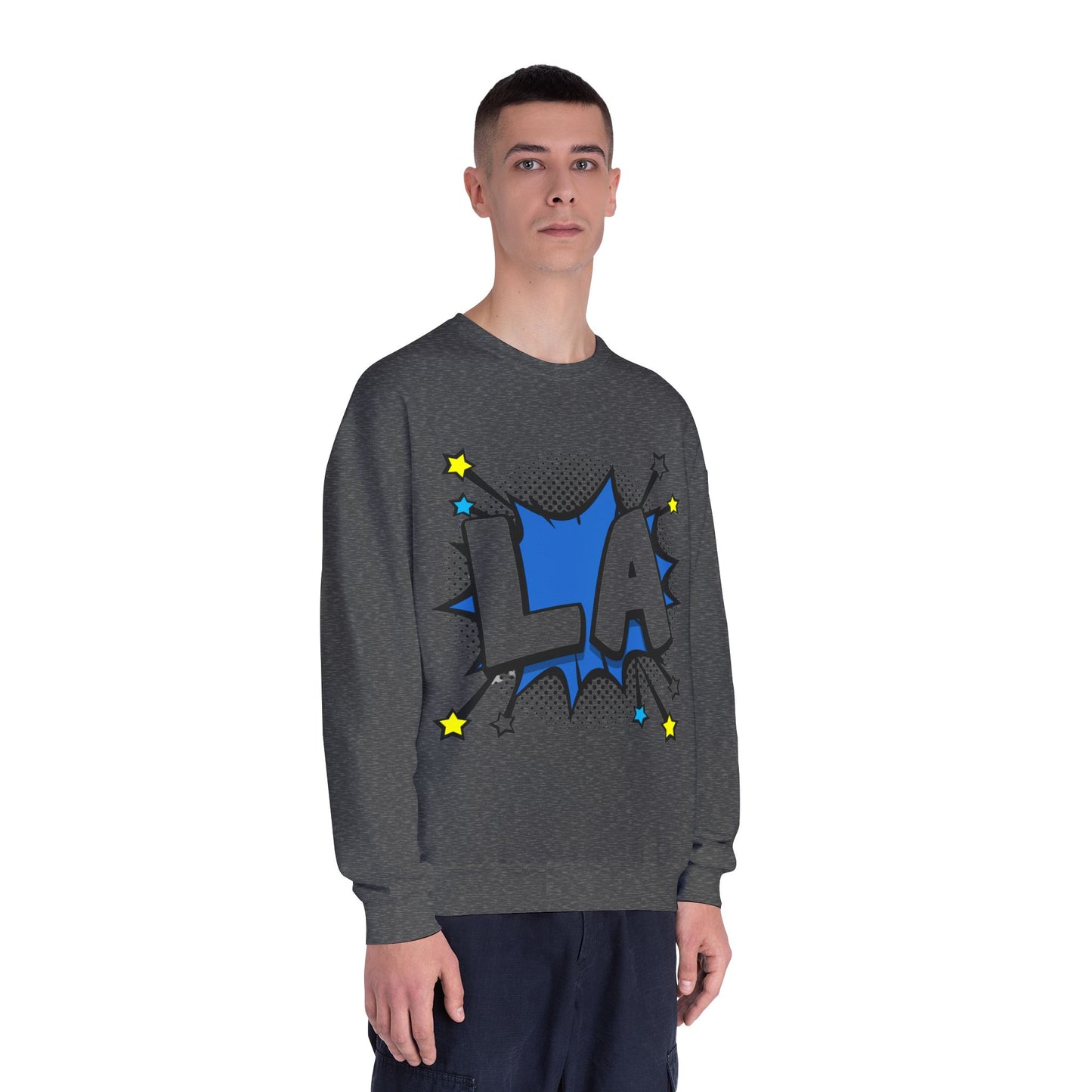 Cool LA Comic Style Crewneck Sweatshirt,  Graphic Sweater, Gift for Him, Her, Casual Wear