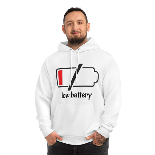 Low Battery Fashion Hoodie, Funny Hoodie for Tech Lovers, Perfect Gift for Gamers, Casual Wear for Every Season, Cool Graphic Sweatshirt