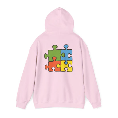 Colorful Puzzle Piece Hoodie for Creative Minds, Perfect for Gifts, Cozy Sweatshirt for Everyday Wear,