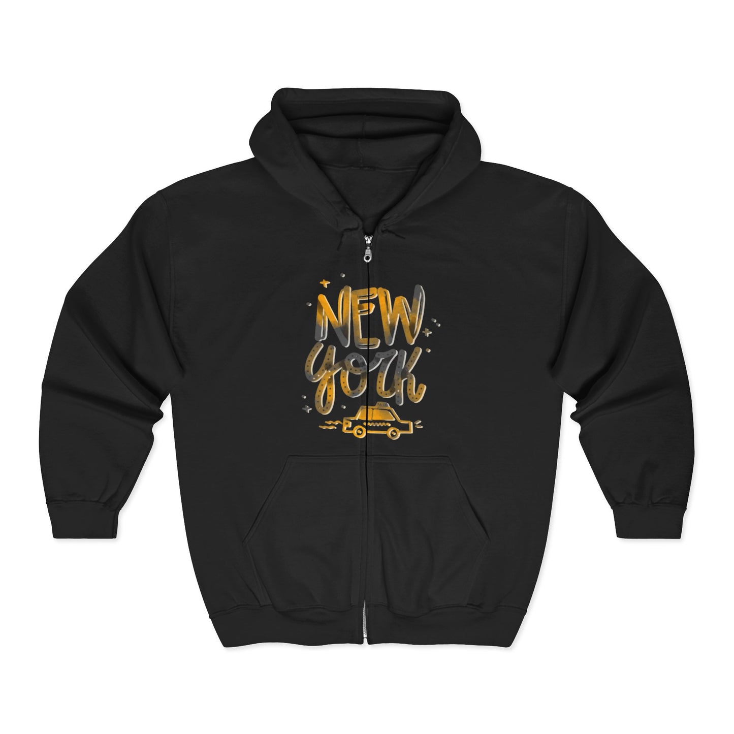 New York Adventure Hoodie,  Full Zip Sweatshirt, NYC Gift, Travel Fashion, Cool Streetwear, Casual Wear