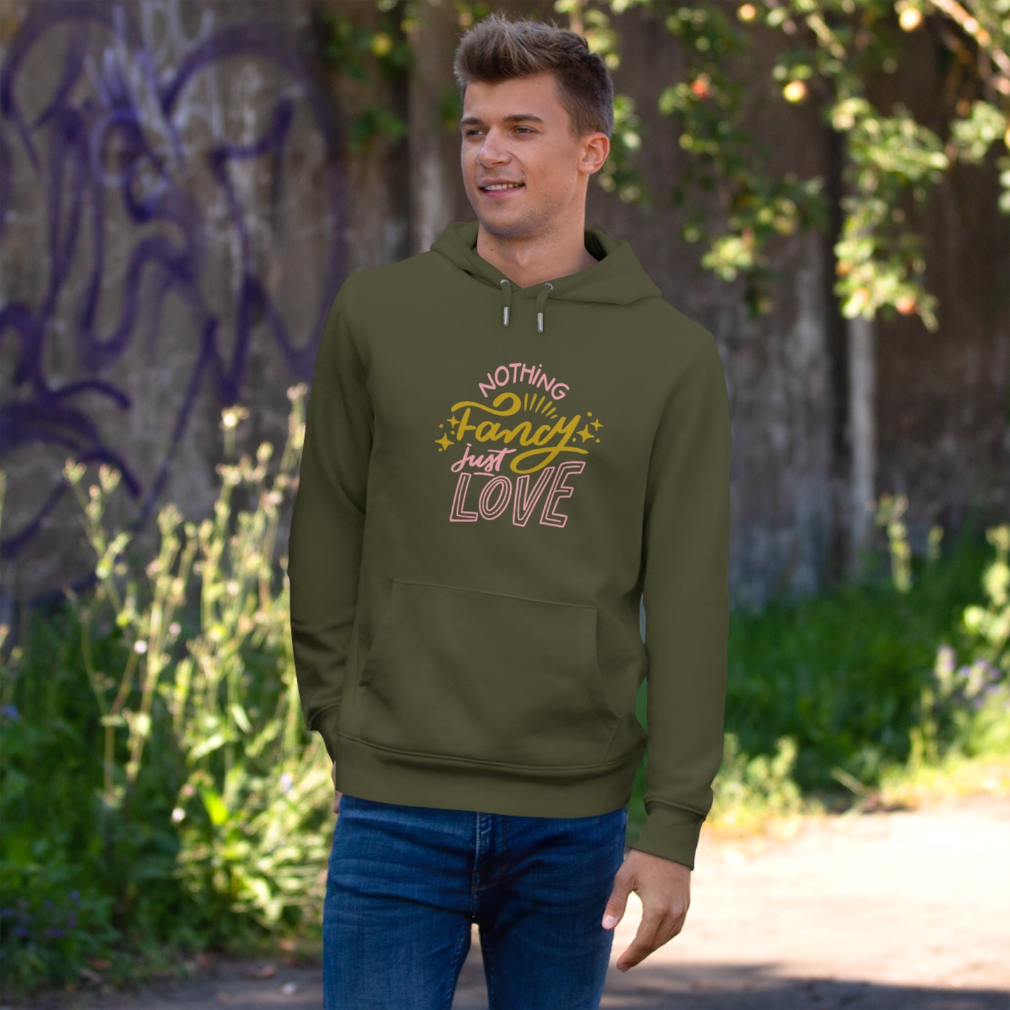 Nothing Fancy Just Love King Hooded Sweatshirt, Cozy Gift for Him, Valentine's Day Gift, Casual Wear, Everyday Comfort Sweatshirt