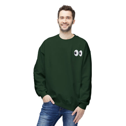 Cute Eyes Crewneck Sweatshirt, Cozy  Fleece, Perfect for Gifts, Casual Wear, Everyday Comfort