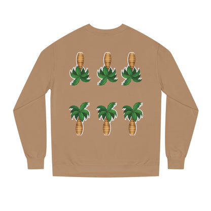 Palm Tree Crew Neck Sweatshirt, Casual Wear, Beach Vibes Apparel, Everyday Comfort, Gift for Him or Her
