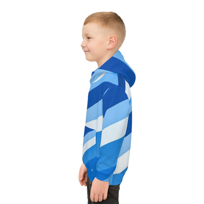 Vibrant Blue Striped Children's Hoodie, Cozy Kid's Apparel, Perfect for Playdates, Casual Wear, Birthday Gifts, Everyday Comfort