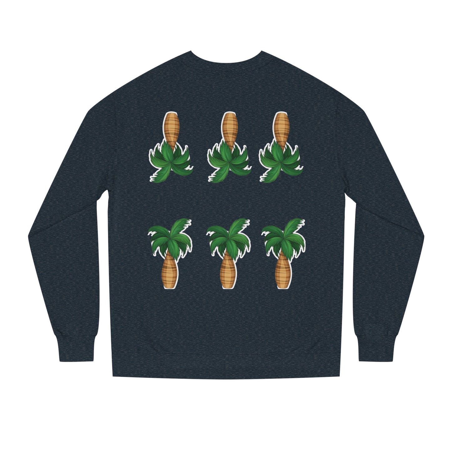 Palm Tree Crew Neck Sweatshirt, Casual Wear, Beach Vibes Apparel, Everyday Comfort, Gift for Him or Her