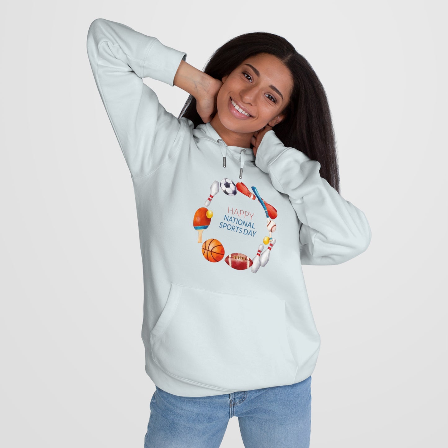 Happy Sports Day King Hooded Sweatshirt, Sports Lover Gift, Activewear, Casual Clothing, Athletic Hoodie, Sports Day Celebration