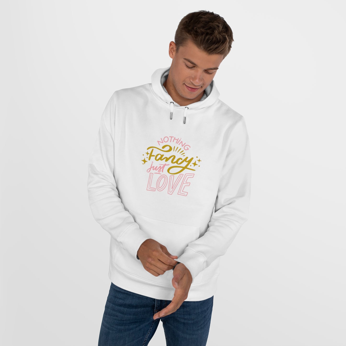 Nothing Fancy Just Love King Hooded Sweatshirt, Cozy Gift for Him, Valentine's Day Gift, Casual Wear, Everyday Comfort Sweatshirt