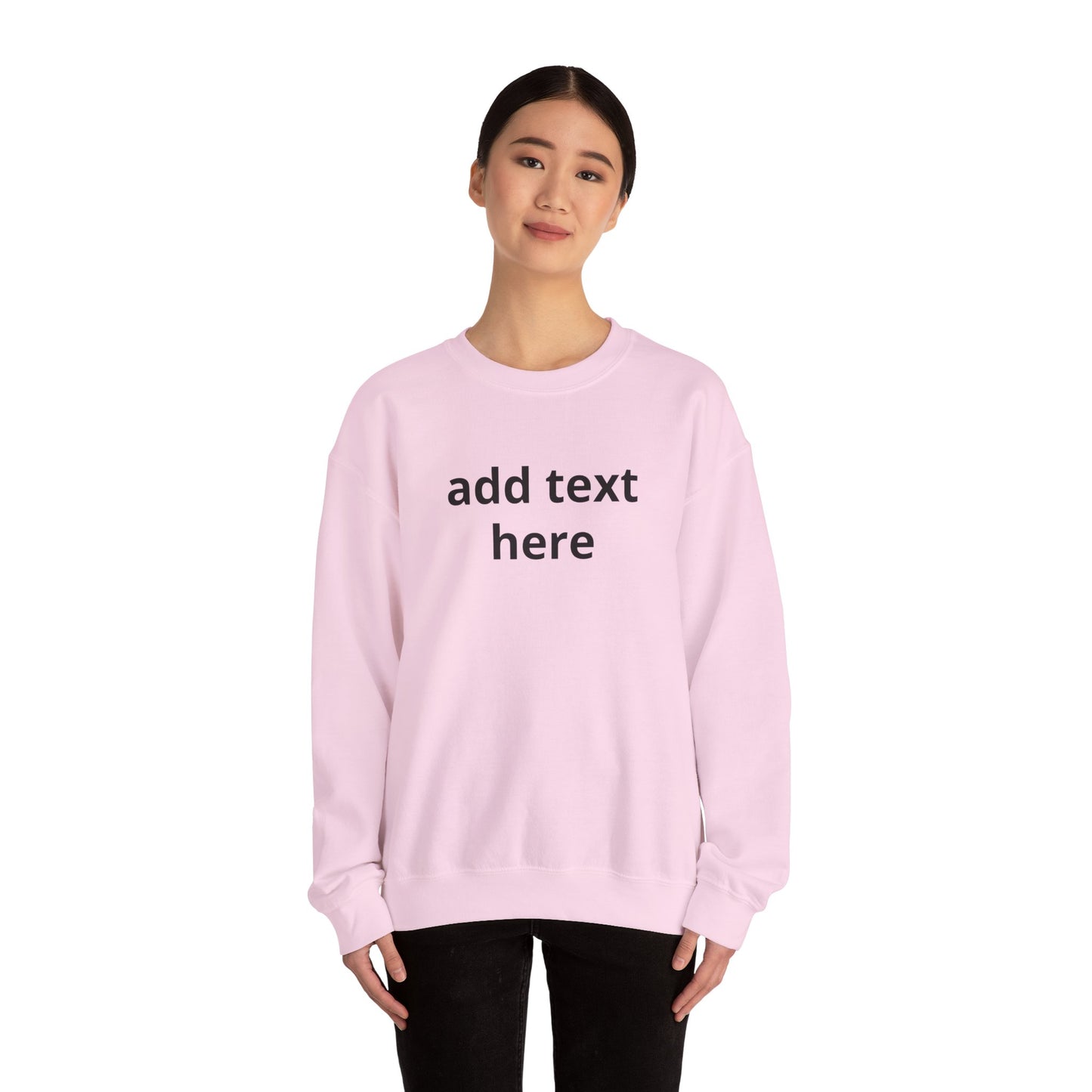 Custom Text Crewneck Sweatshirt — Minimal Personalized Pullover