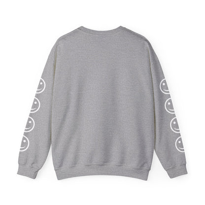 Smiley Face Crewneck Sweatshirt , Casual Wear, Gift for Friends, Cozy Layering, Everyday Comfort