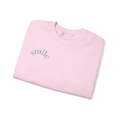 Smiley Face Crewneck Sweatshirt , Casual Wear, Gift for Friends, Cozy Layering, Everyday Comfort