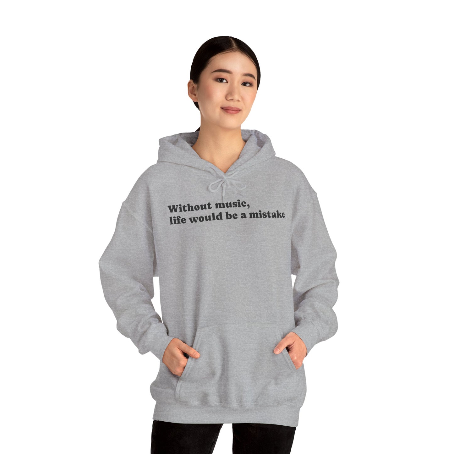 Music Lovers  Hooded Sweatshirt – 'Without Music, Life Would Be a Mistake'