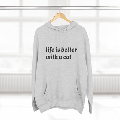 Cat Lover's Three-Panel Fleece Hoodie - Cozy Cat Hoodie, Gift for Cat Lovers, Cute Pet Apparel, Cat Mom Sweatshirt, Birthday Gift