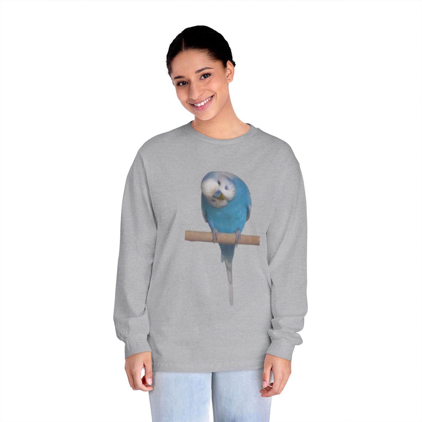 Funny Parrot Long Sleeve T-Shirt, Bird Lover's Gift,  Tee for Animal Enthusiasts, Cute Graphic Tee, Casual Wear