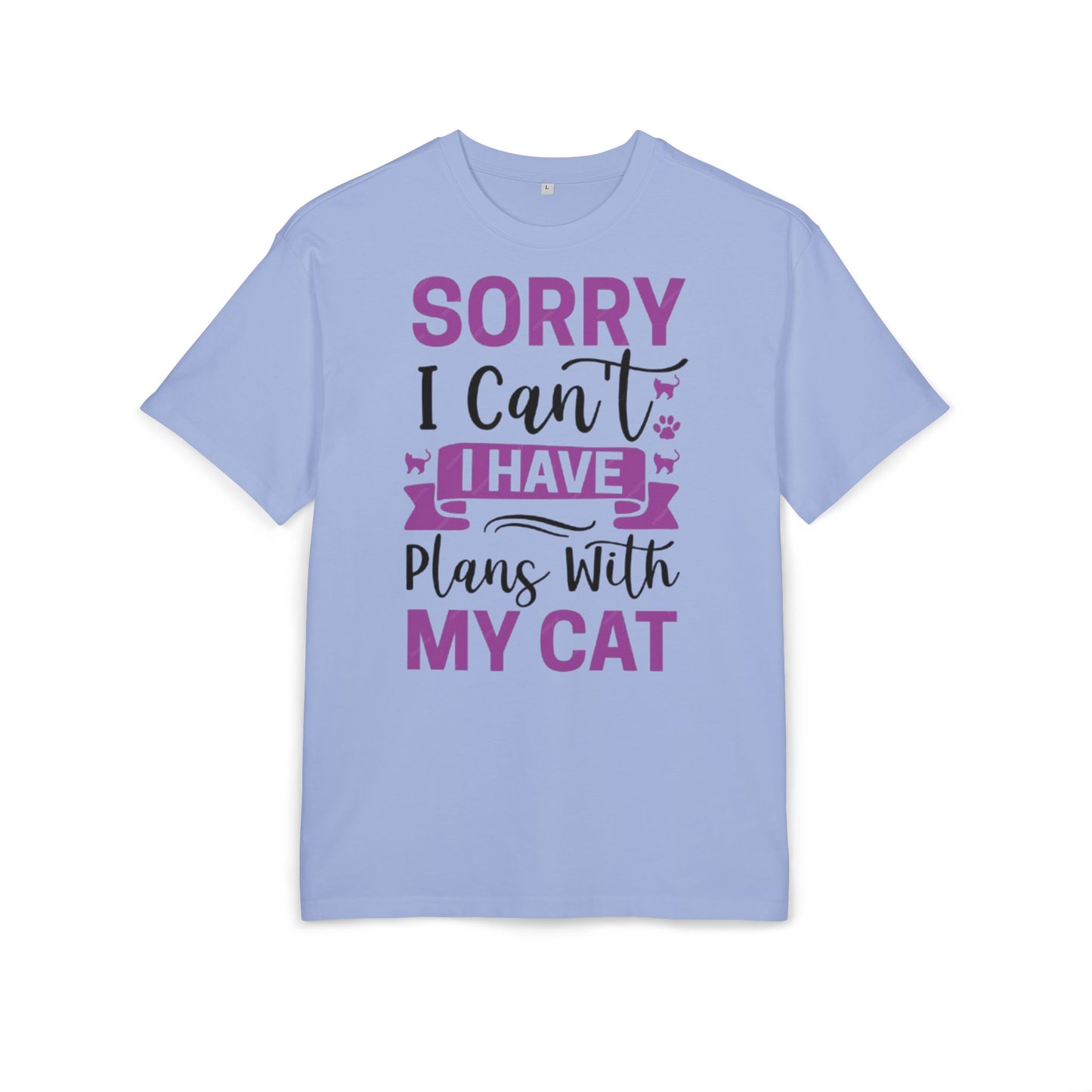 Cat Lover's Oversize Tee: Sorry I Can't, I Have Plans With My Cat - Funny Pet Tee, Gift for Cat Owners, Casual Everyday Wear, [...]