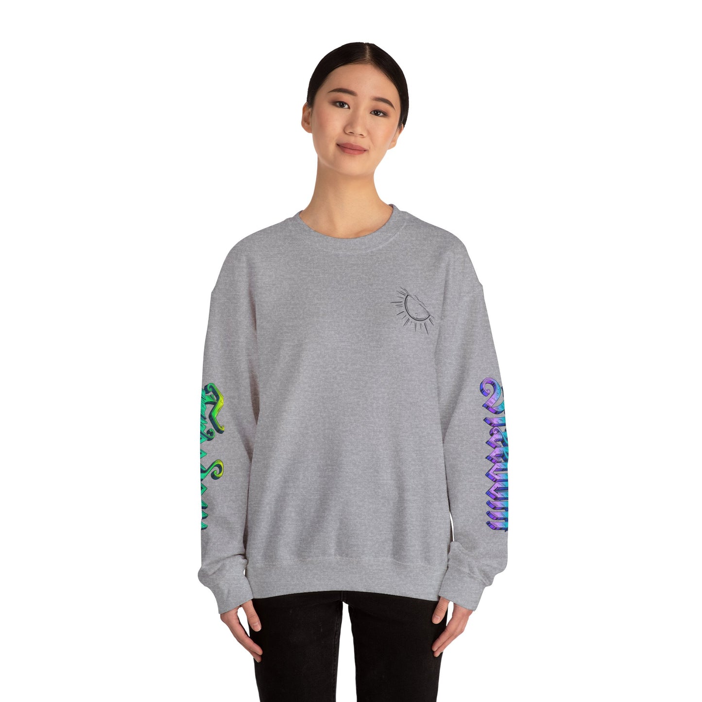 Sunshine & Swirls Crewneck Sweatshirt, Cozy Winter Wear, Casual Fashion Graphic Sweatshirt, Perfect Gift for Friends & Family, [...]