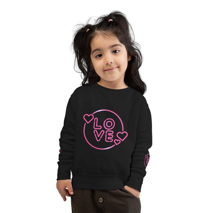 Charming Toddler Sweatshirt with 'Love' Print, Cozy Kids Pullover, Cute Gift for Birthdays, Playdates