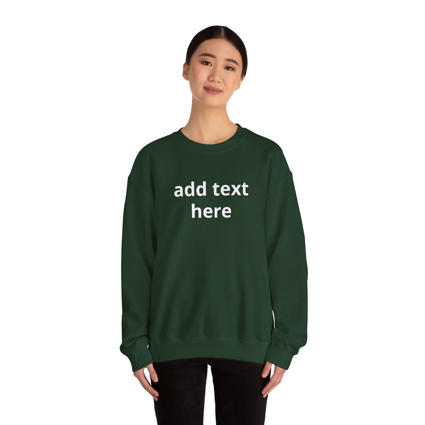 Custom Text Crewneck Sweatshirt — Minimal Personalized Pullover
