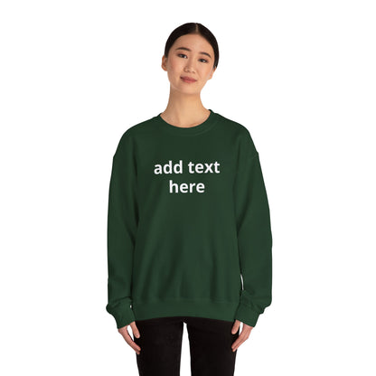 Custom Text Crewneck Sweatshirt — Minimal Personalized Pullover