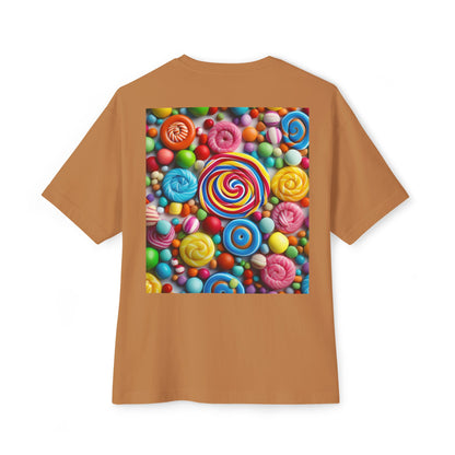 Candy-Themed  Oversized Boxy Tee, Sweet Treat Shirt, Fun Summer Tee, Trendy Casual Wear, Gift for Candy Lovers, Party Shirt, [...]