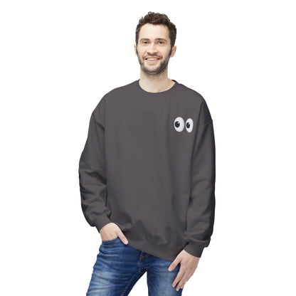 Cute Eyes Crewneck Sweatshirt, Cozy  Fleece, Perfect for Gifts, Casual Wear, Everyday Comfort
