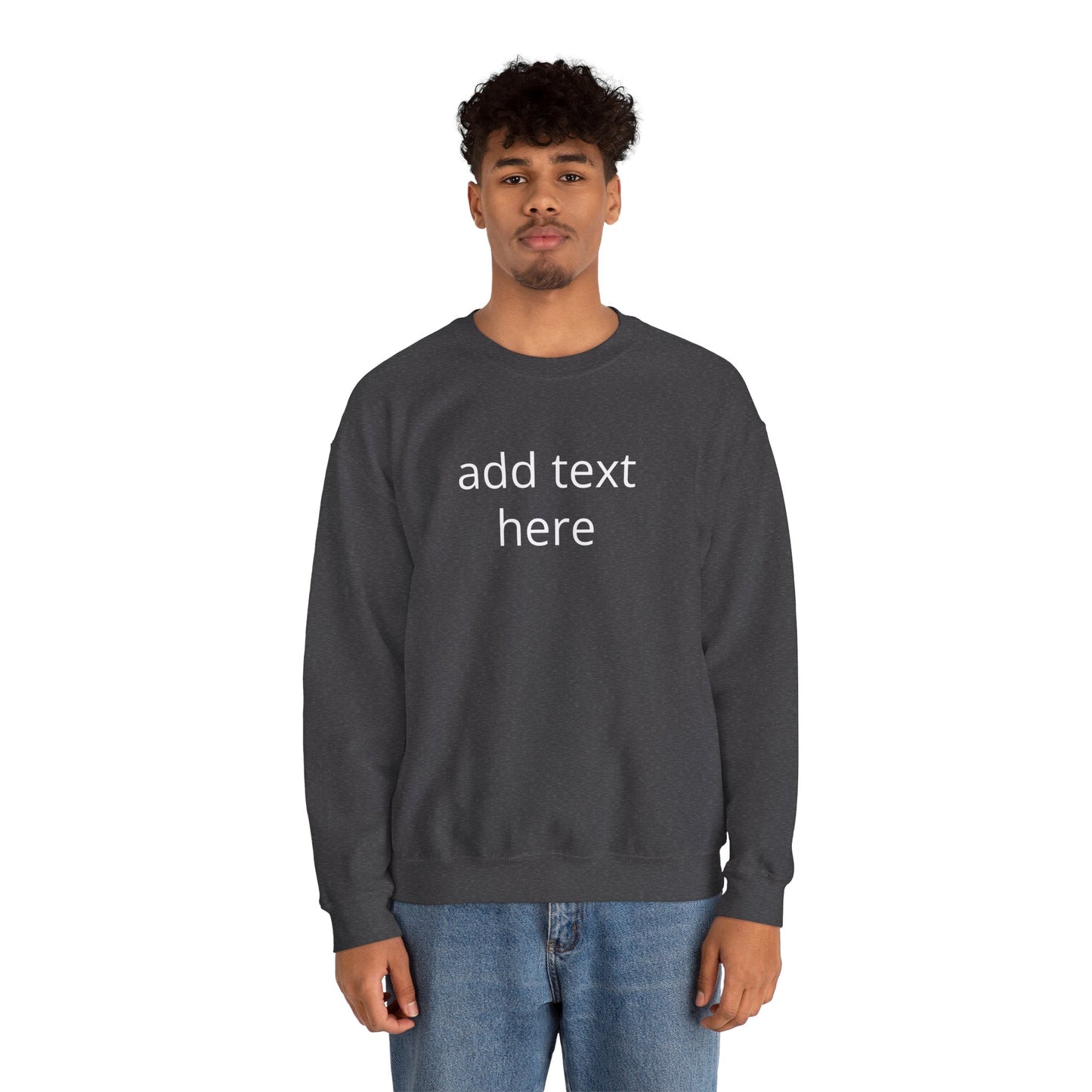 Custom Text Crewneck Sweatshirt — Minimal Personalized Pullover