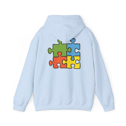 Colorful Puzzle Piece Hoodie for Creative Minds, Perfect for Gifts, Cozy Sweatshirt for Everyday Wear,