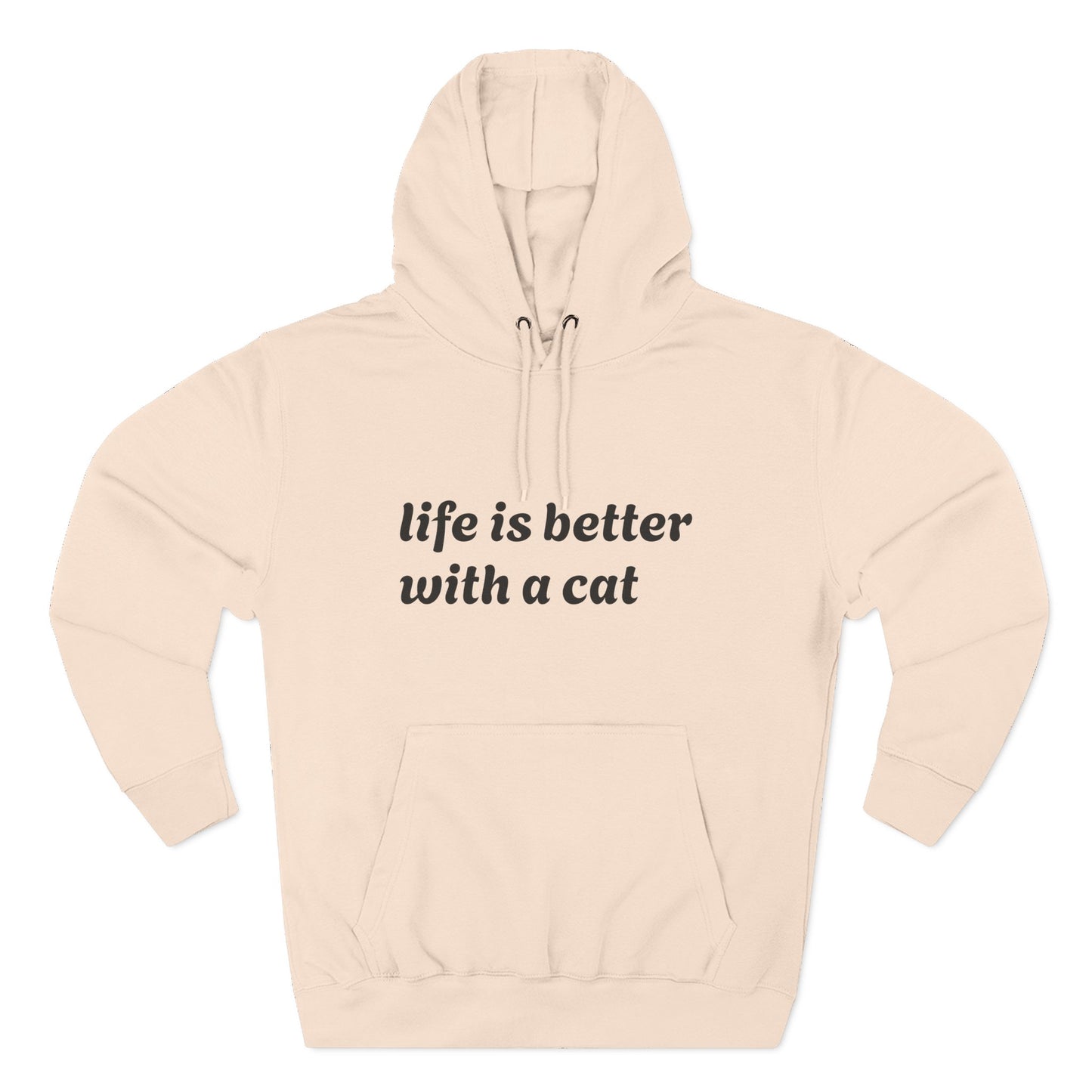 Cat Lover's Three-Panel Fleece Hoodie - Cozy Cat Hoodie, Gift for Cat Lovers, Cute Pet Apparel, Cat Mom Sweatshirt, Birthday Gift
