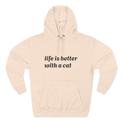 Cat Lover's Three-Panel Fleece Hoodie - Cozy Cat Hoodie, Gift for Cat Lovers, Cute Pet Apparel, Cat Mom Sweatshirt, Birthday Gift