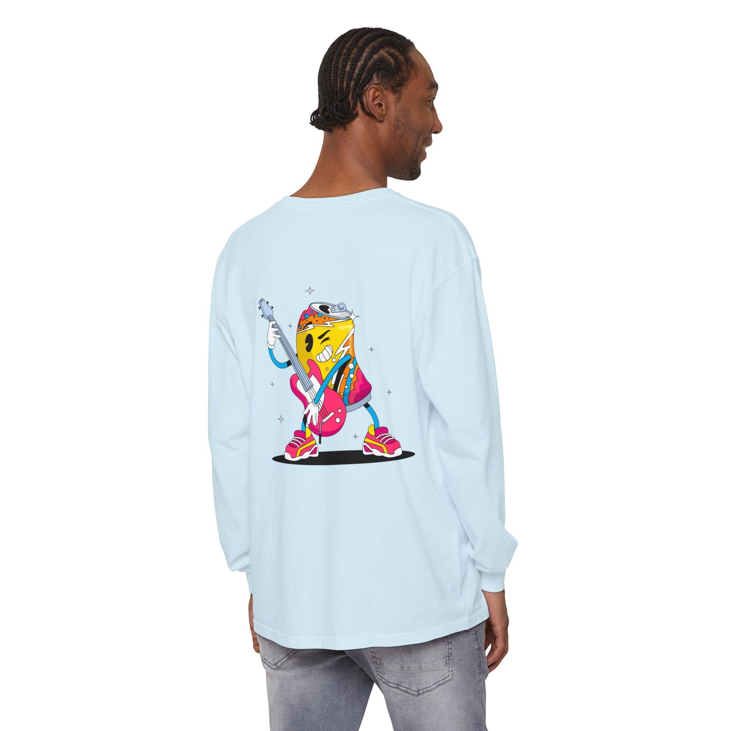 Rock Star  Long Sleeve Tee, Garment-Dyed Shirt for Music Lovers, Streetwear, Concert Casual, Unique Gift Idea