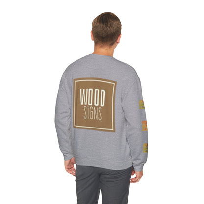 Rustic Wood Signs Sweatshirt, Cozy Gift for DIY Lovers, Home Decor Apparel, Fall Fashion