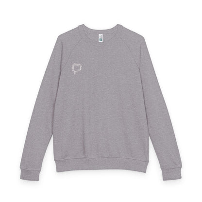 Cozy Love Heart Raglan Crewneck Sweatshirt, Pullover, Gift for Him/Her, Casual Wear, Valentine's Day Gift, Year-Round Comfort