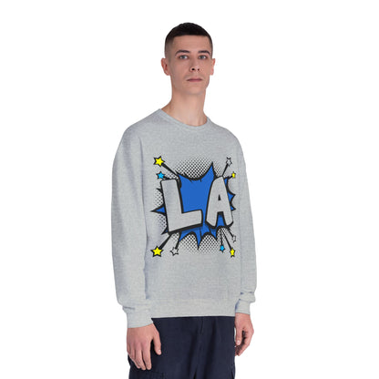 Cool LA Comic Style Crewneck Sweatshirt,  Graphic Sweater, Gift for Him, Her, Casual Wear