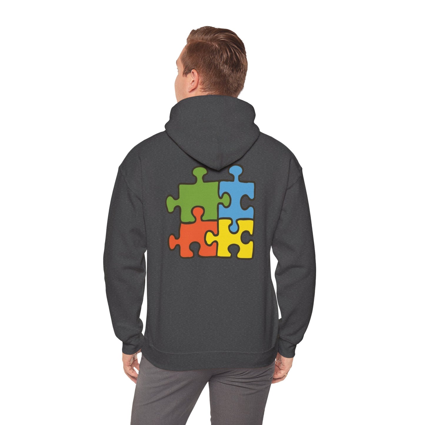 Colorful Puzzle Piece Hoodie for Creative Minds, Perfect for Gifts, Cozy Sweatshirt for Everyday Wear,