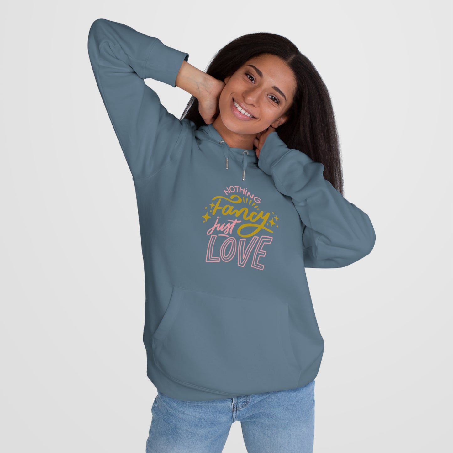 Nothing Fancy Just Love King Hooded Sweatshirt, Cozy Gift for Him, Valentine's Day Gift, Casual Wear, Everyday Comfort Sweatshirt