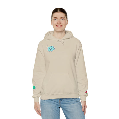 Cute Illustrated Hoodie with Flowers,  Sweatshirt for Spring, Funny Cloud Design, Gift for Teens, Cozy Casual Wear